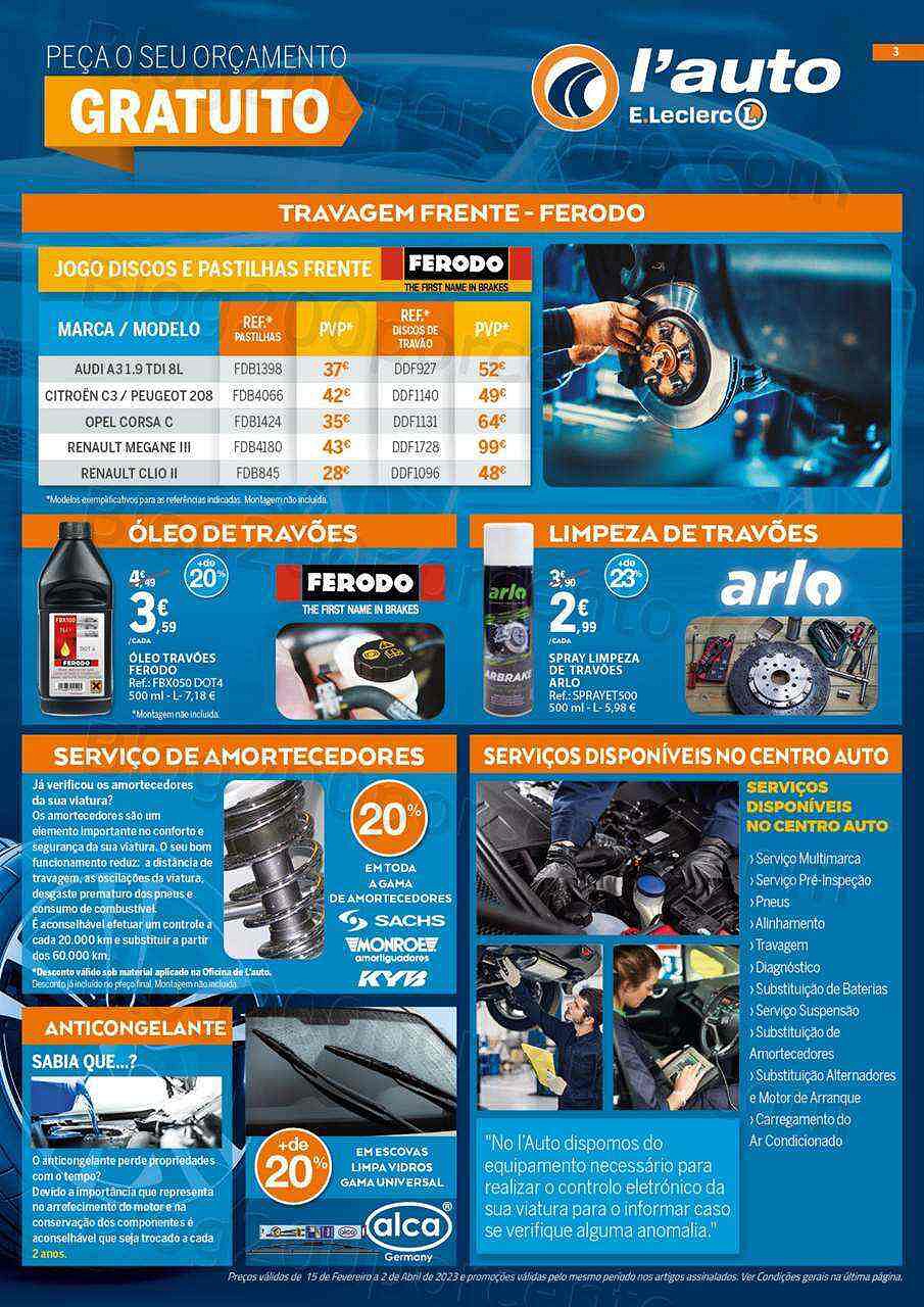 Antevisão Folheto E-LECLERC Auto Promoções de 15 fevereiro a 2 abril
