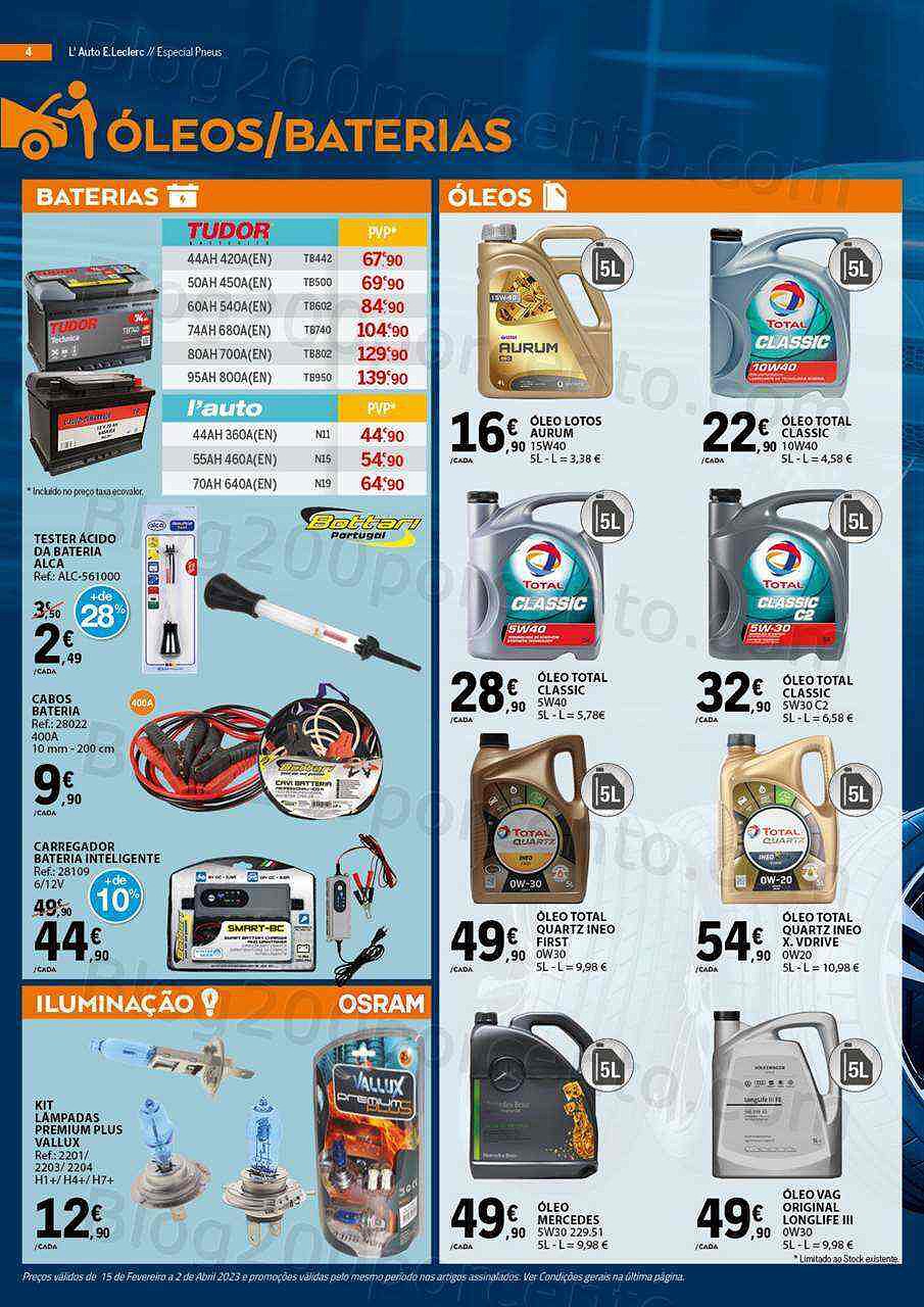 Antevisão Folheto E-LECLERC Auto Promoções de 15 fevereiro a 2 abril