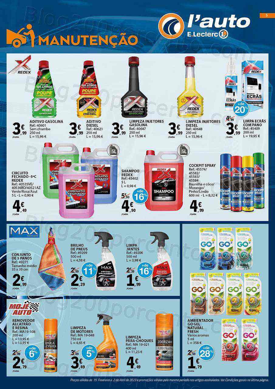 Antevisão Folheto E-LECLERC Auto Promoções de 15 fevereiro a 2 abril