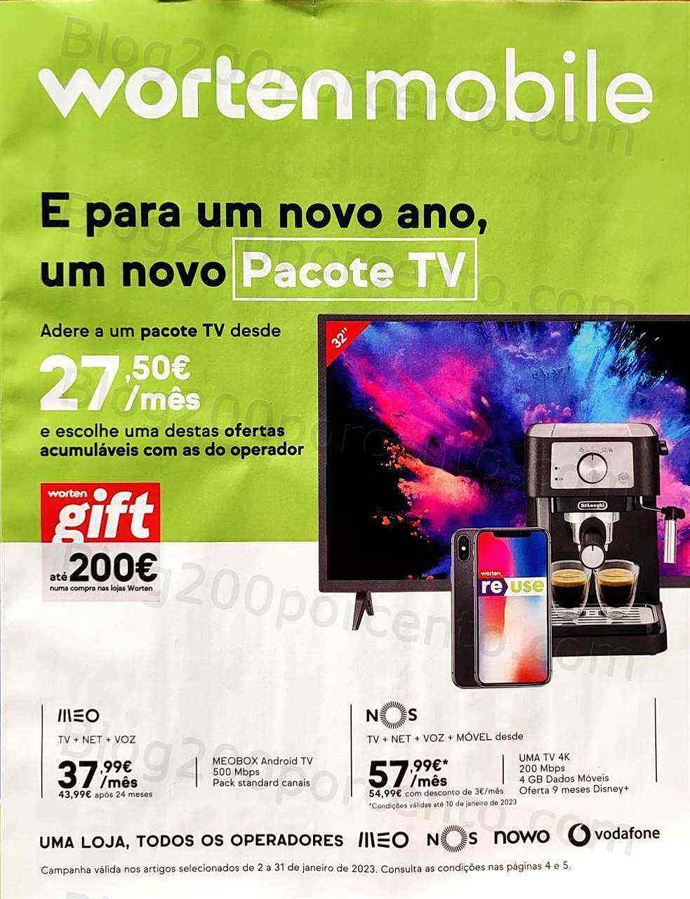 Antevisão Folheto WORTEN Mobile Promoções até 31 janeiro