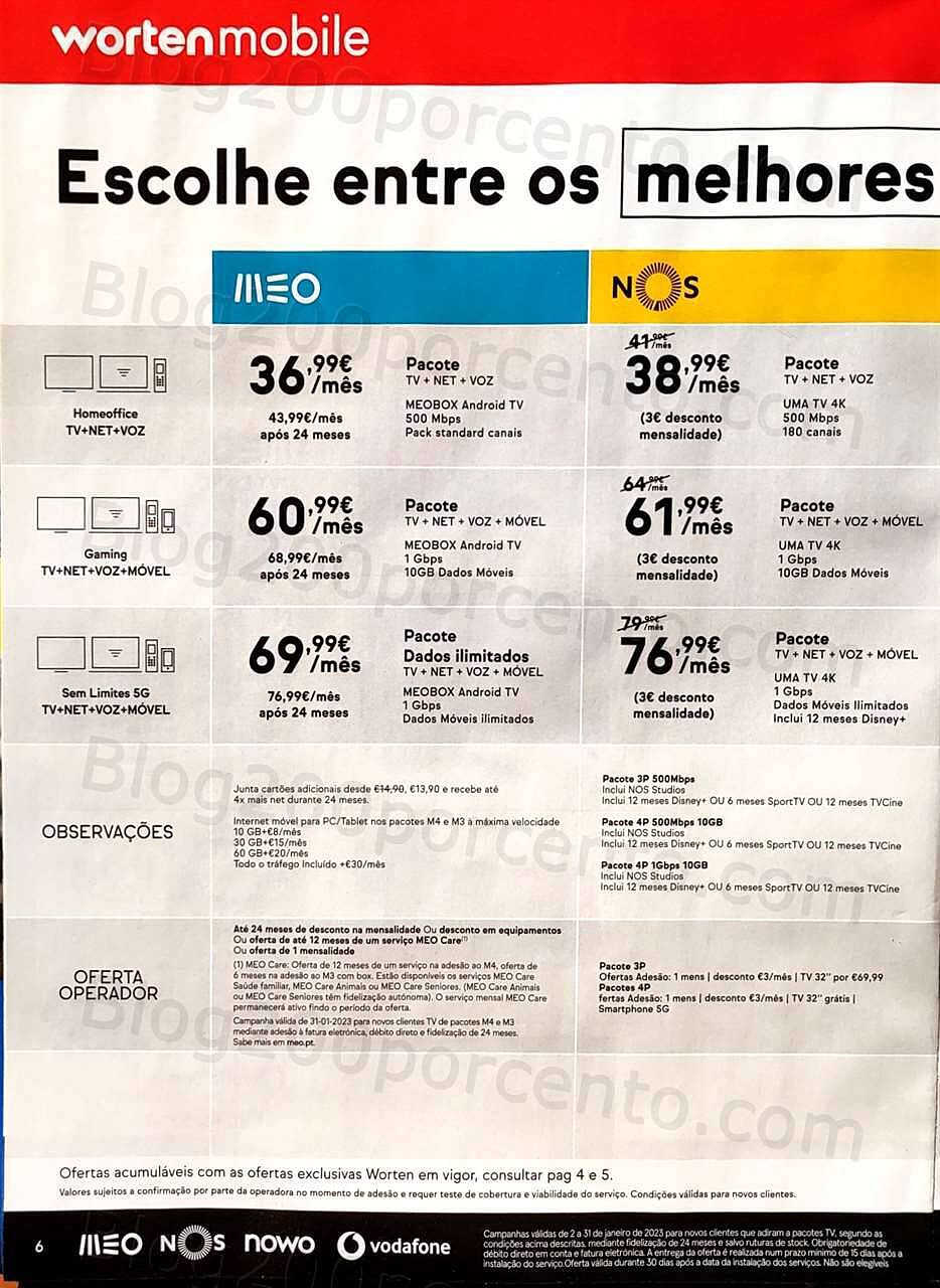 Antevisão Folheto WORTEN Mobile Promoções até 31 janeiro