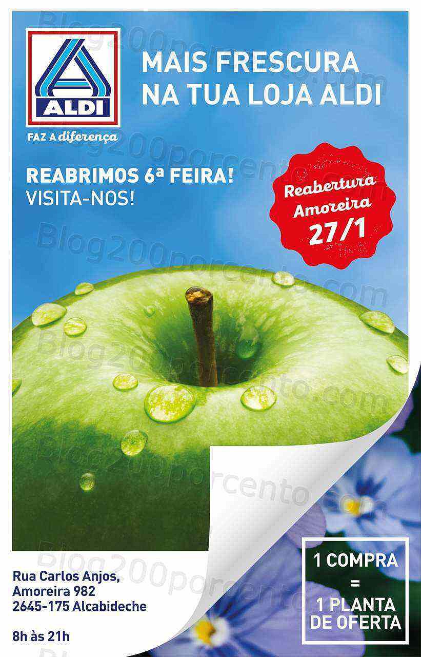 Antevisão Folheto ALDI Reabertura + Saldos Amoreira Promoções de 27 janeiro a 2 fevereiro