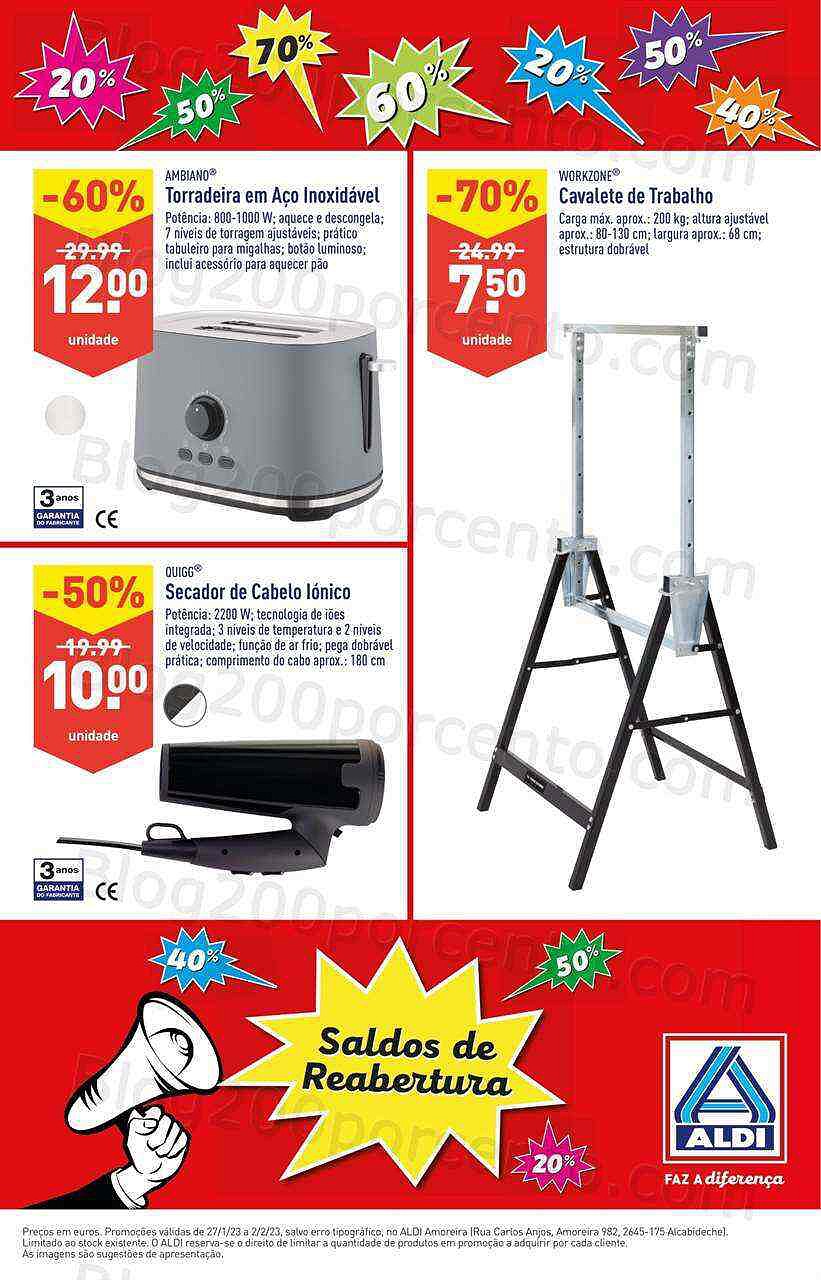 Antevisão Folheto ALDI Reabertura + Saldos Amoreira Promoções de 27 janeiro a 2 fevereiro