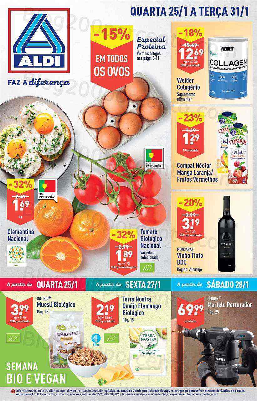 Antevisão Folheto ALDI Promoções de 25 a 31 janeiro