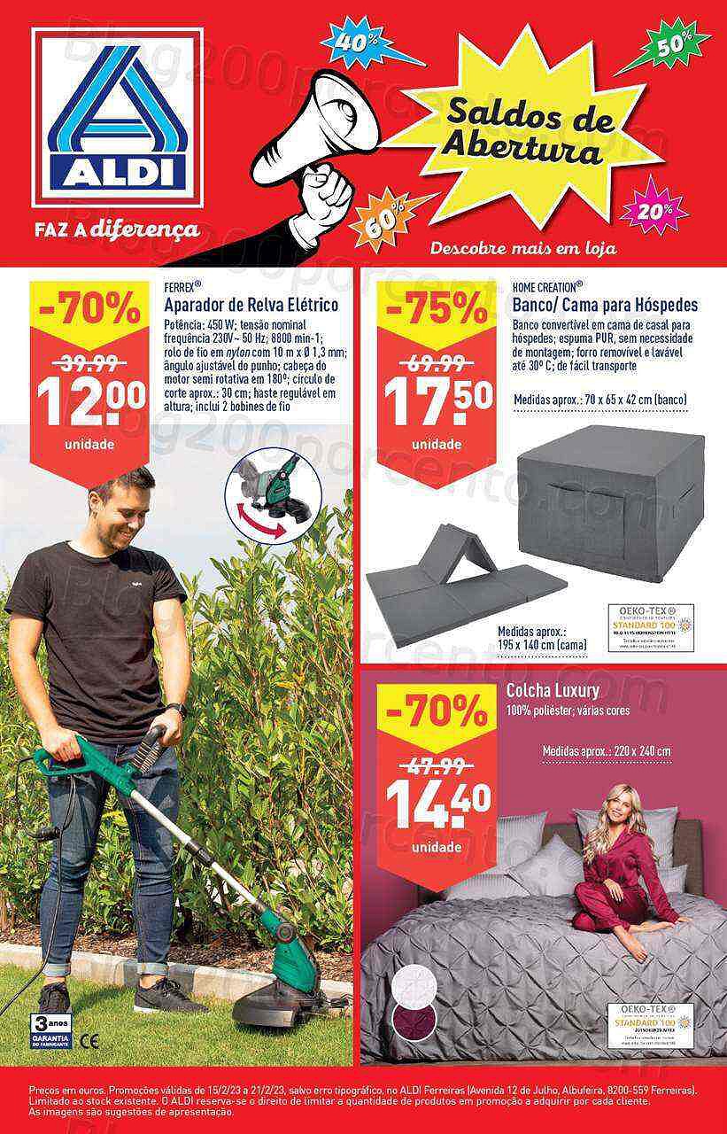 Antevisão Folheto ALDI Saldos de Abertura - Ferreiras - promoções de 15 a 21 fevereiro