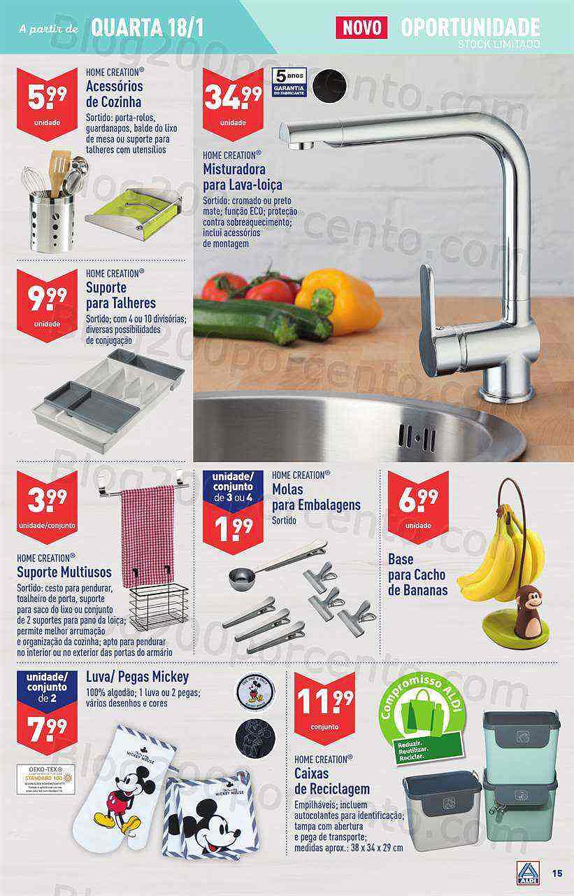 Antevisão Folheto ALDI Bazar Promoções a partir de 18 janeiro