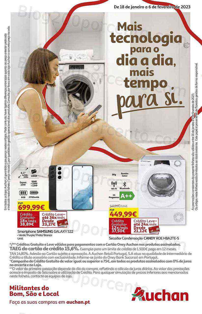 Antevisão Folheto AUCHAN Tecnologia Promoções de 18 janeiro a 6 fevereiro
