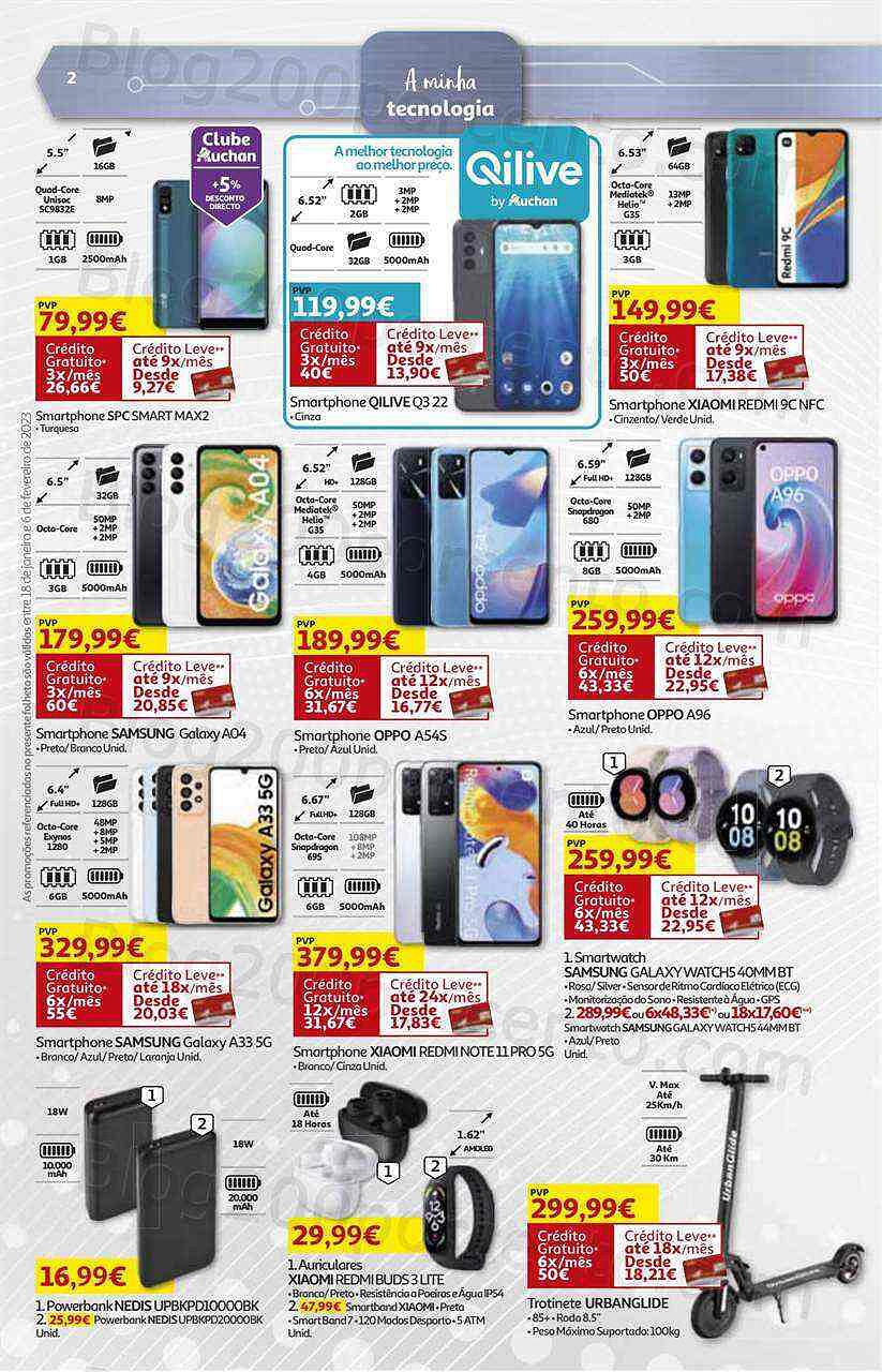 Antevisão Folheto AUCHAN Tecnologia Promoções de 18 janeiro a 6 fevereiro