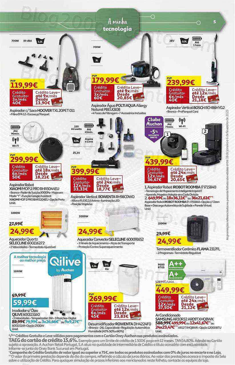Antevisão Folheto AUCHAN Tecnologia Promoções de 18 janeiro a 6 fevereiro
