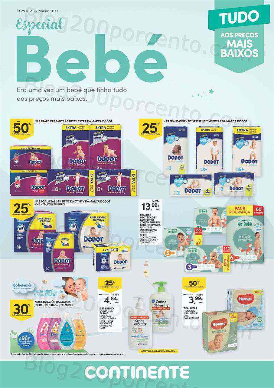 Antevisão Folheto CONTINENTE Feira do Bebé Promoções de 10 a 15 janeiro