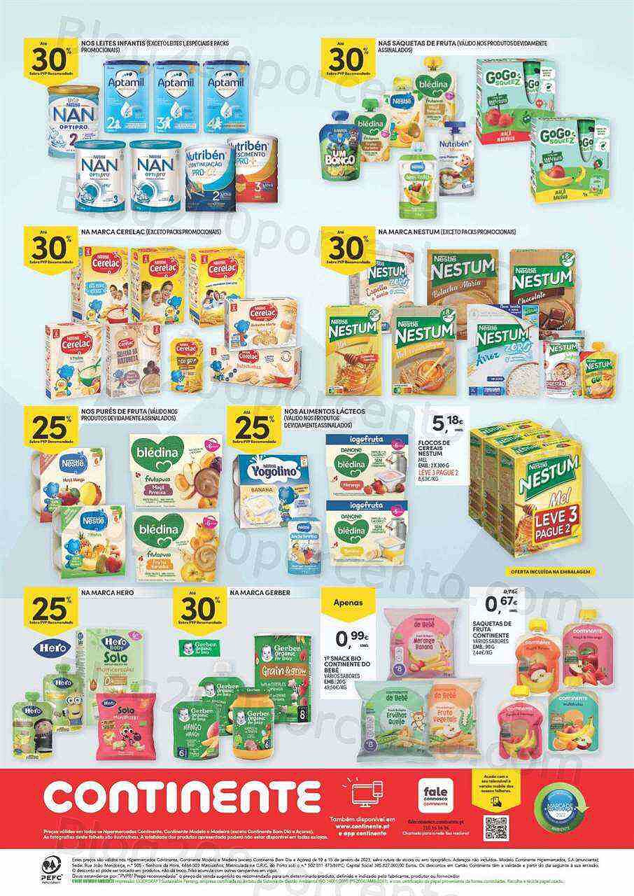 Antevisão Folheto CONTINENTE Feira do Bebé Promoções de 10 a 15 janeiro