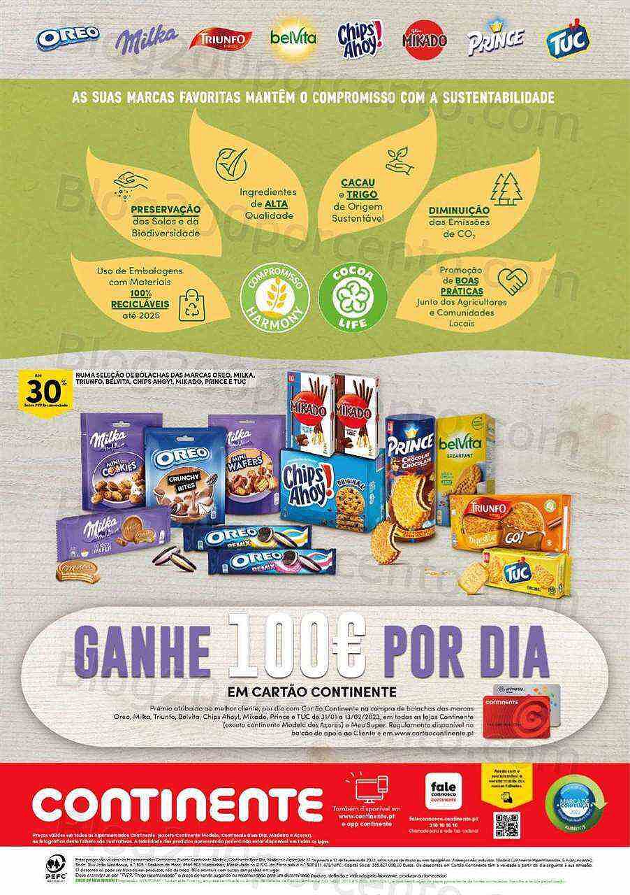 Antevisão Folheto CONTINENTE Bolachas Promoções de 31 janeiro a 12 fevereiro