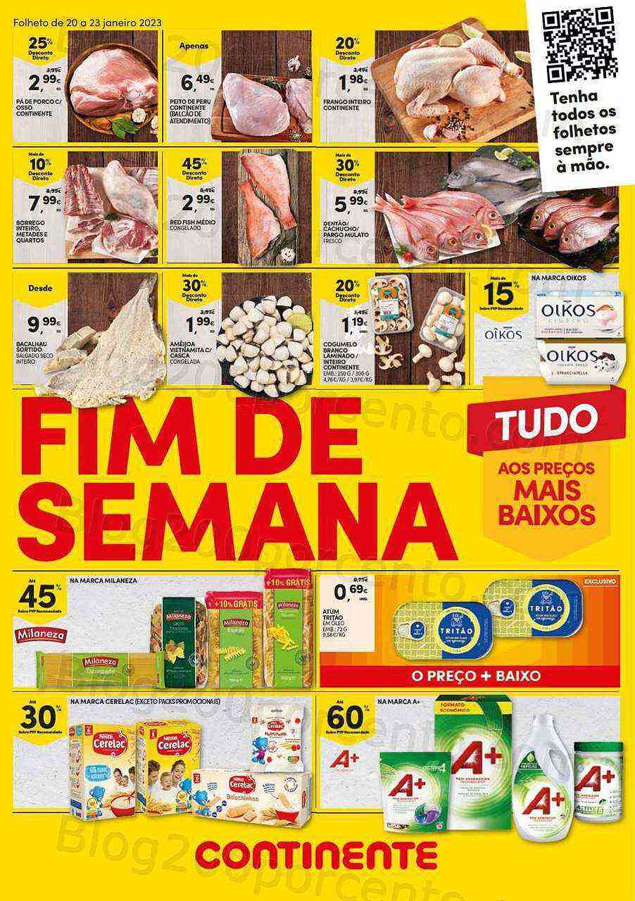 Antevisão Folheto CONTINENTE Promoções Fim de Semana - 20 a 23 janeiro