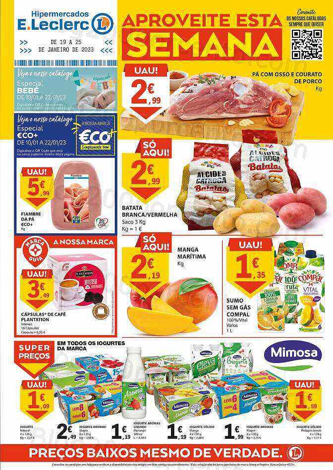 Antevisão Folheto E-LECLERC Promoções de 19 a 25 janeiro