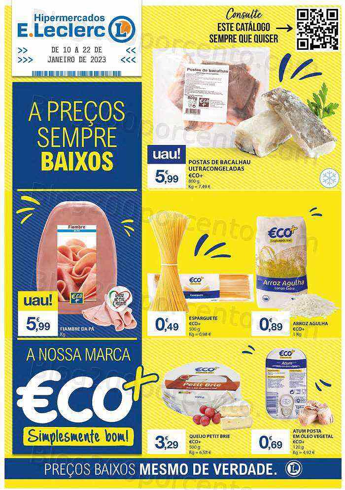 Antevisão Folheto E-LECLERC Eco+ Promoções de 10 a 22 janeiro