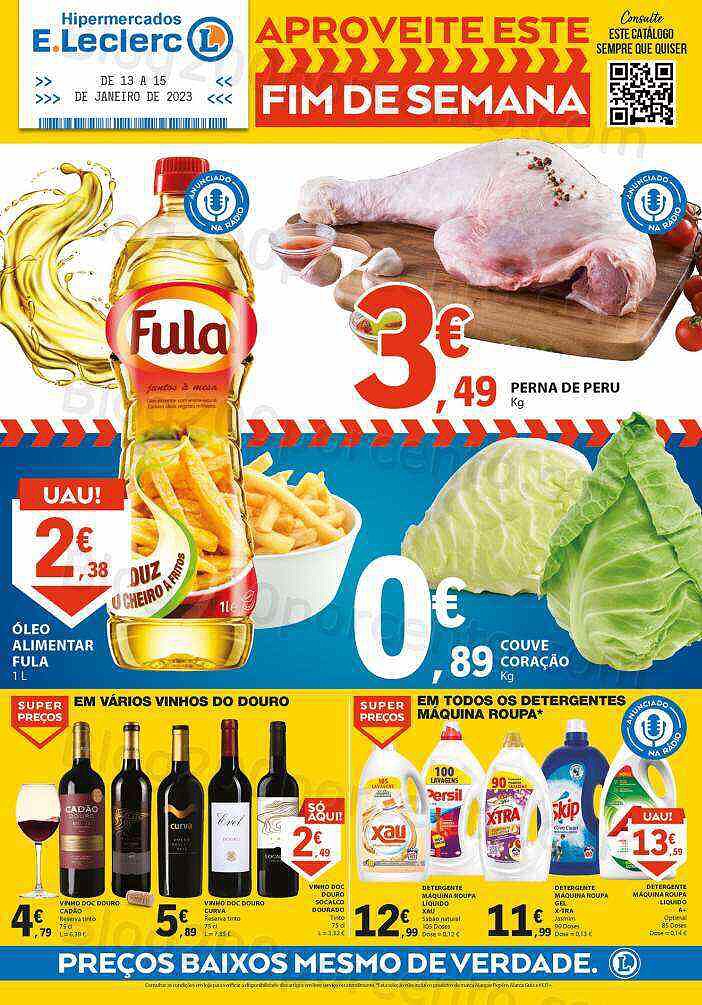 Antevisão Folheto E-LECLERC Promoções Fim de Semana - 13 a 15 janeiro