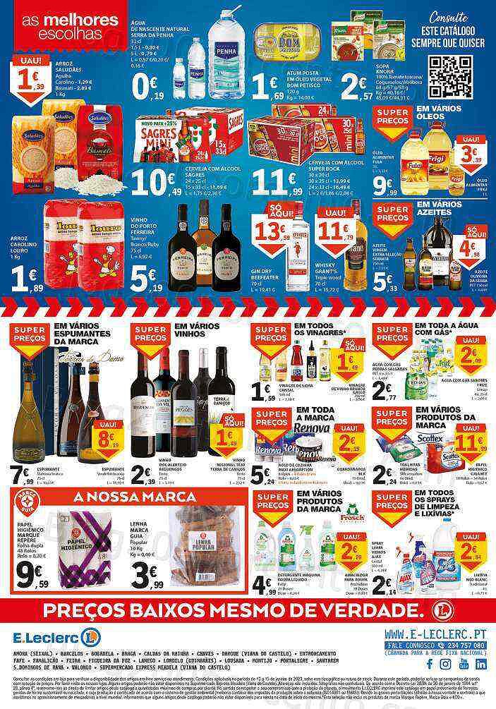 Antevisão Folheto E-LECLERC Promoções Fim de Semana - 13 a 15 janeiro
