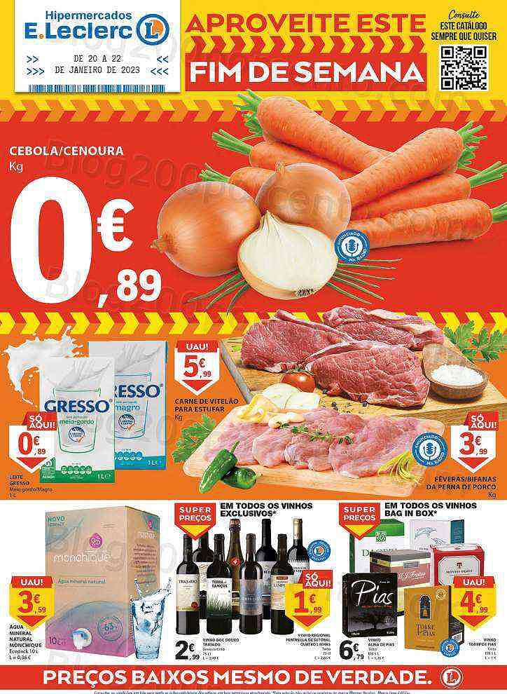 Antevisão Folheto E-LECLERC Promoções Fim de Semana - 20 a 22 janeiro