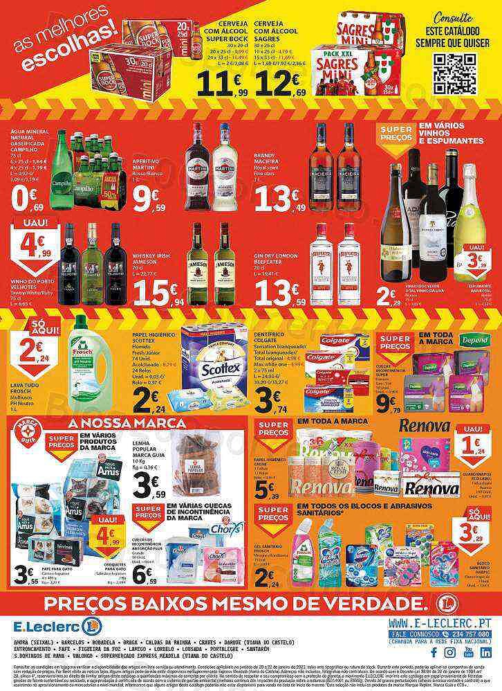 Antevisão Folheto E-LECLERC Promoções Fim de Semana - 20 a 22 janeiro