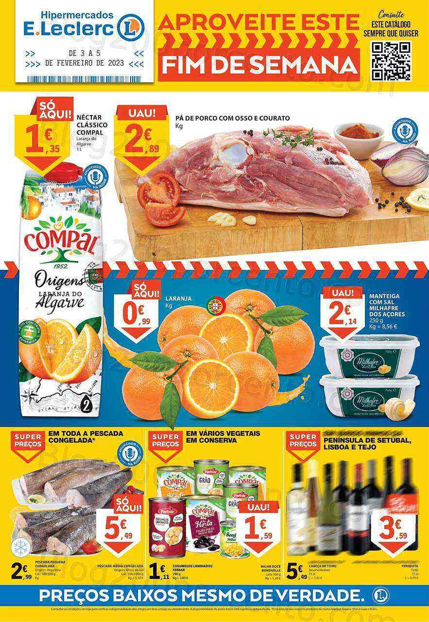Antevisão Folheto E-LECLERC Promoções Fim de Semana - 3 a 5 fevereiro