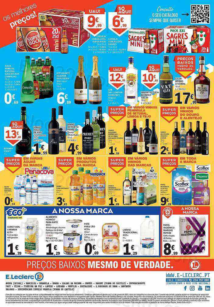 Antevisão Folheto E-LECLERC Promoções Fim de Semana - 6 a 8 janeiro