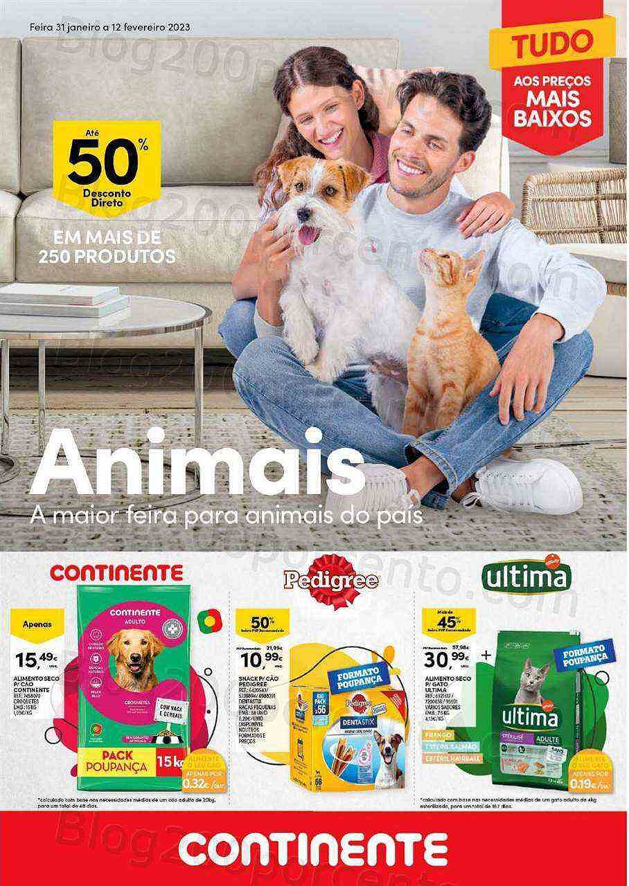 Antevisão Folheto CONTINENTE Feira Alimentação Animal - 31 janeiro a 12 fevereiro
