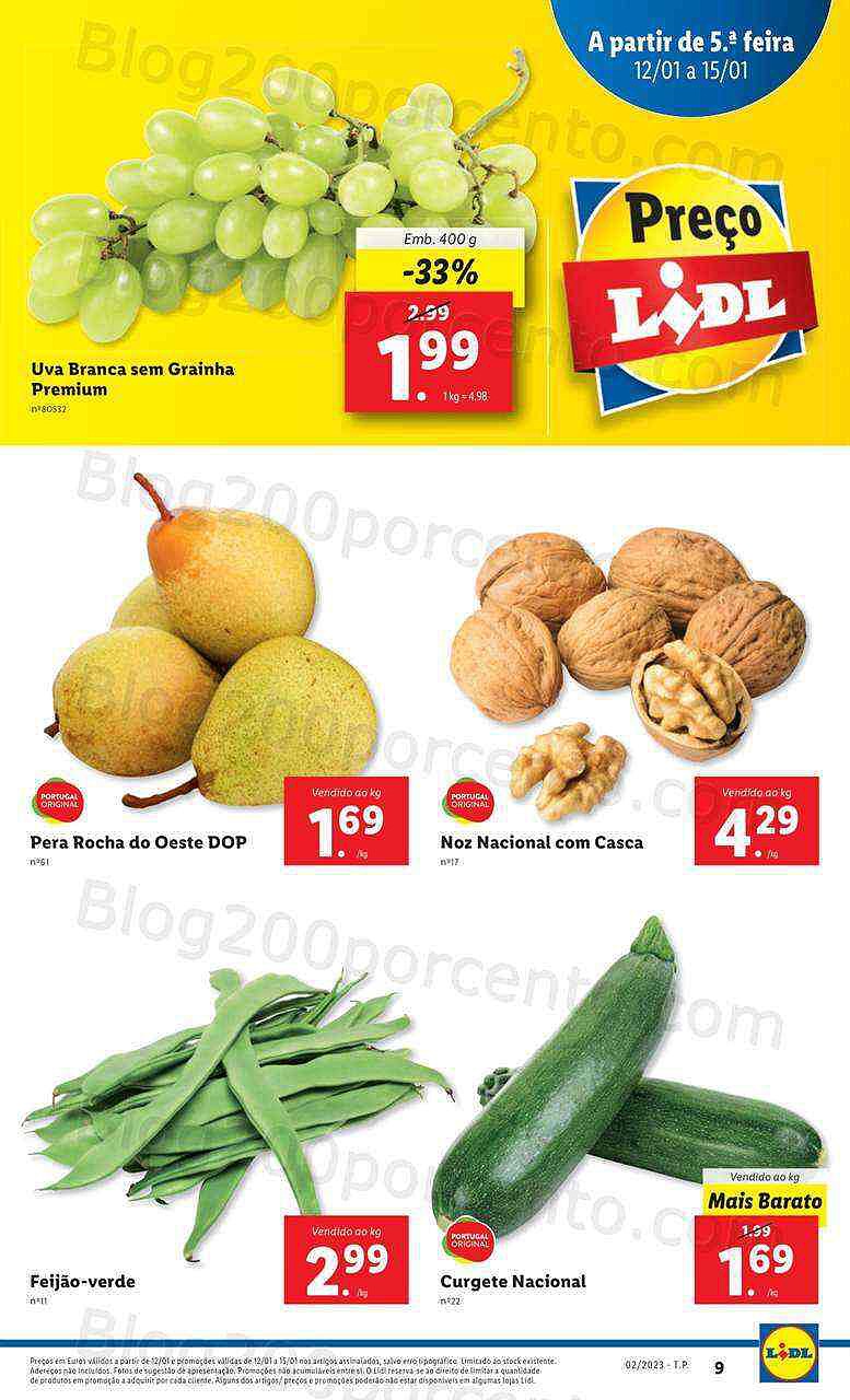 Antevisão Folheto LIDL Promoções de 9 a 15 janeiro - Edição Digital e Completa