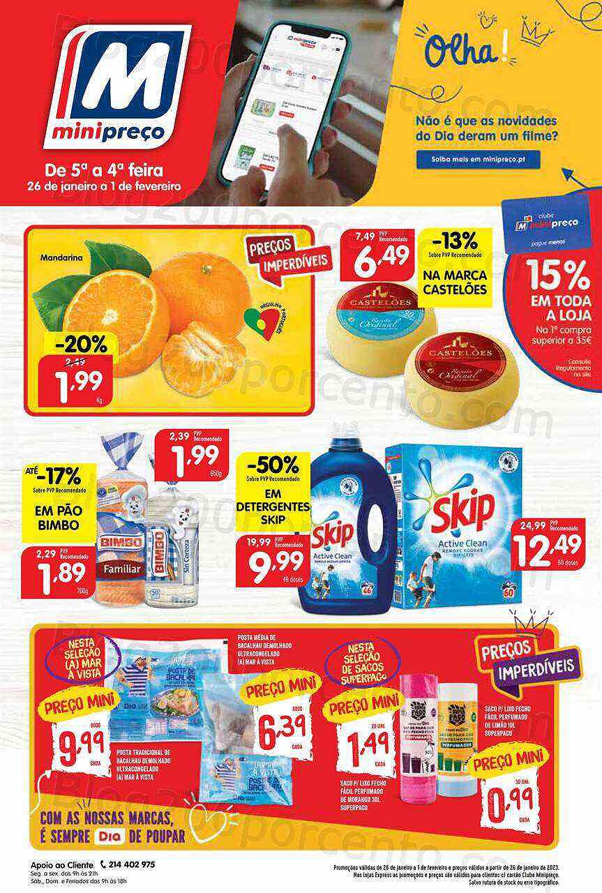 Antevisão Folheto MINIPREÇO Promoções de 26 janeiro a 1 fevereiro