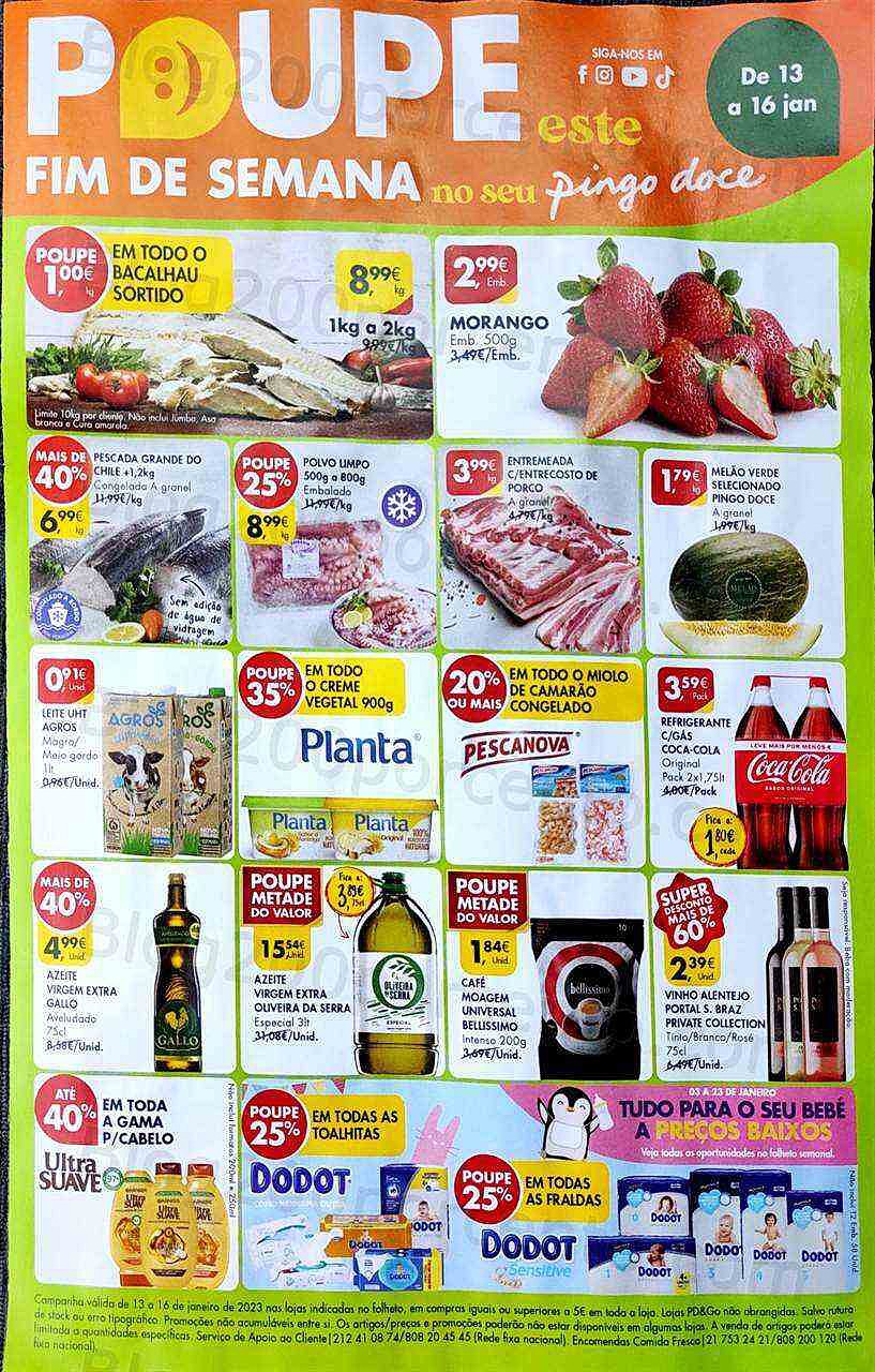 Antevisão Folheto PINGO DOCE Promoções Fim de Semana - 13 a 16 janeiro