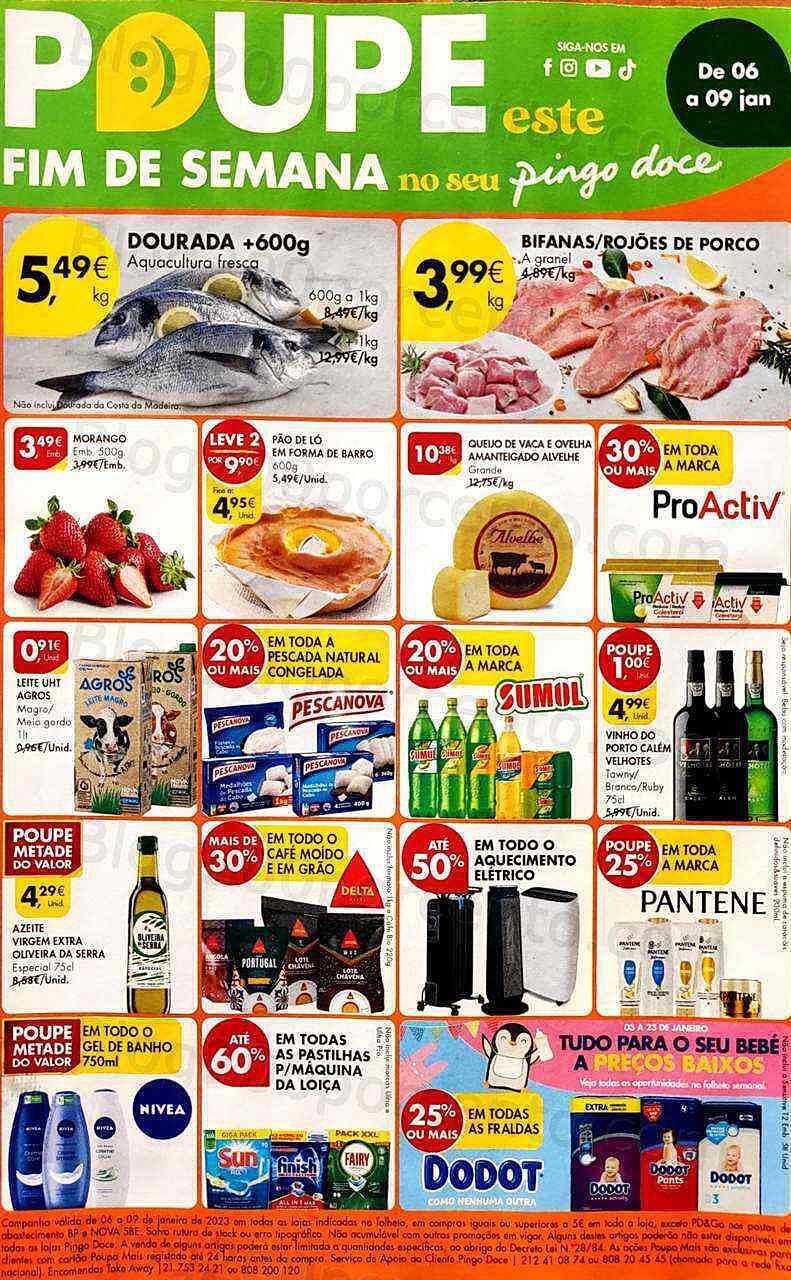 Antevisão Folheto PINGO DOCE Promoções Fim de Semana - 6 a 9 janeiro