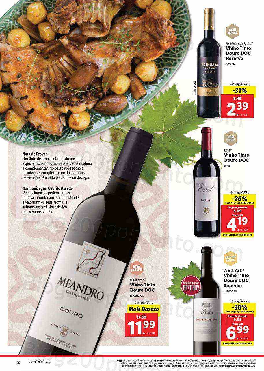 Antevisão Folheto LIDL Feira Queijos, Enchidos e Vinhos Promoções de 30 janeiro a 12 fevereiro