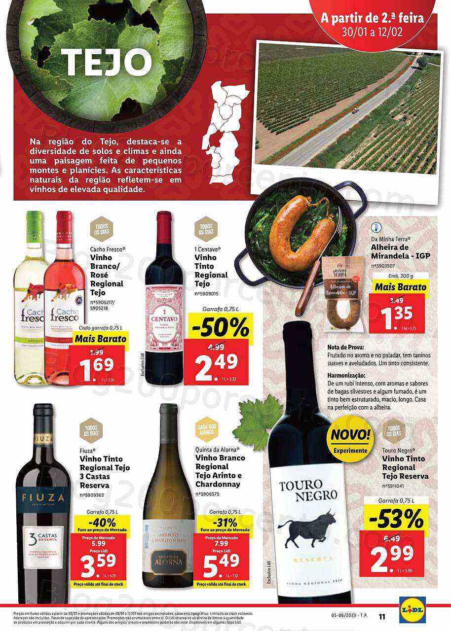 Antevisão Folheto LIDL Feira Queijos, Enchidos e Vinhos Promoções de 30 janeiro a 12 fevereiro