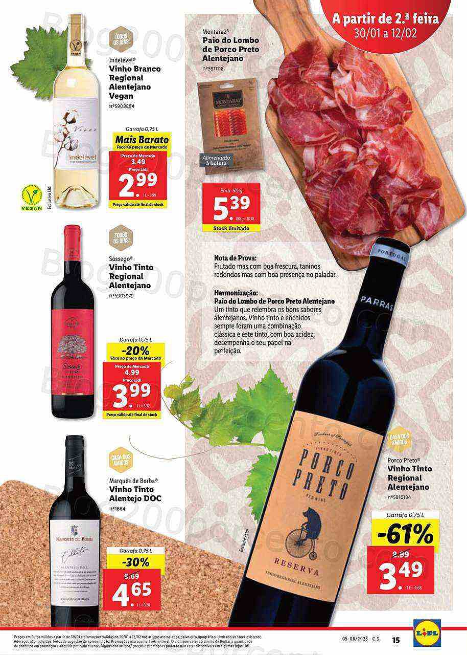 Antevisão Folheto LIDL Feira Queijos, Enchidos e Vinhos Promoções de 30 janeiro a 12 fevereiro