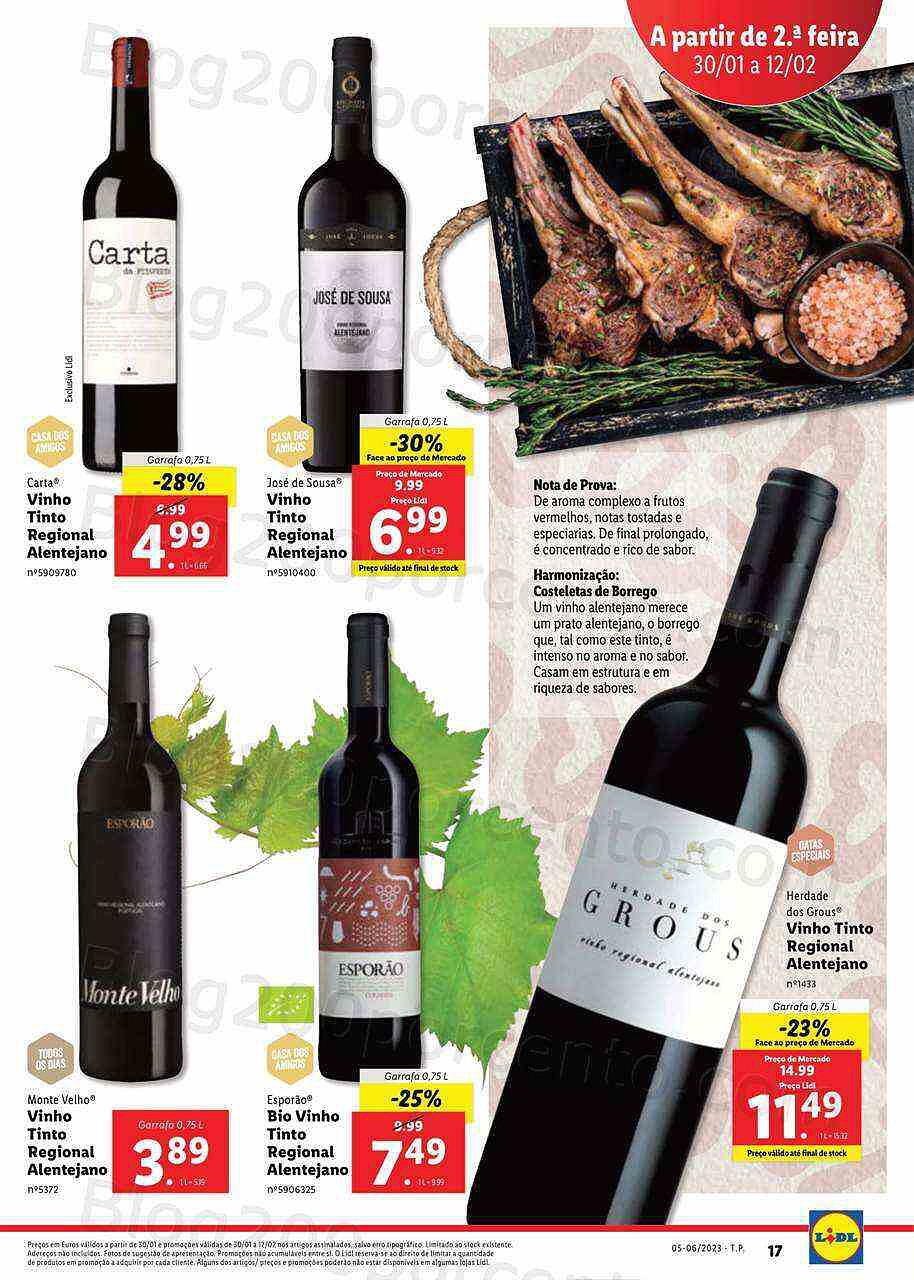 Antevisão Folheto LIDL Feira Queijos, Enchidos e Vinhos Promoções de 30 janeiro a 12 fevereiro