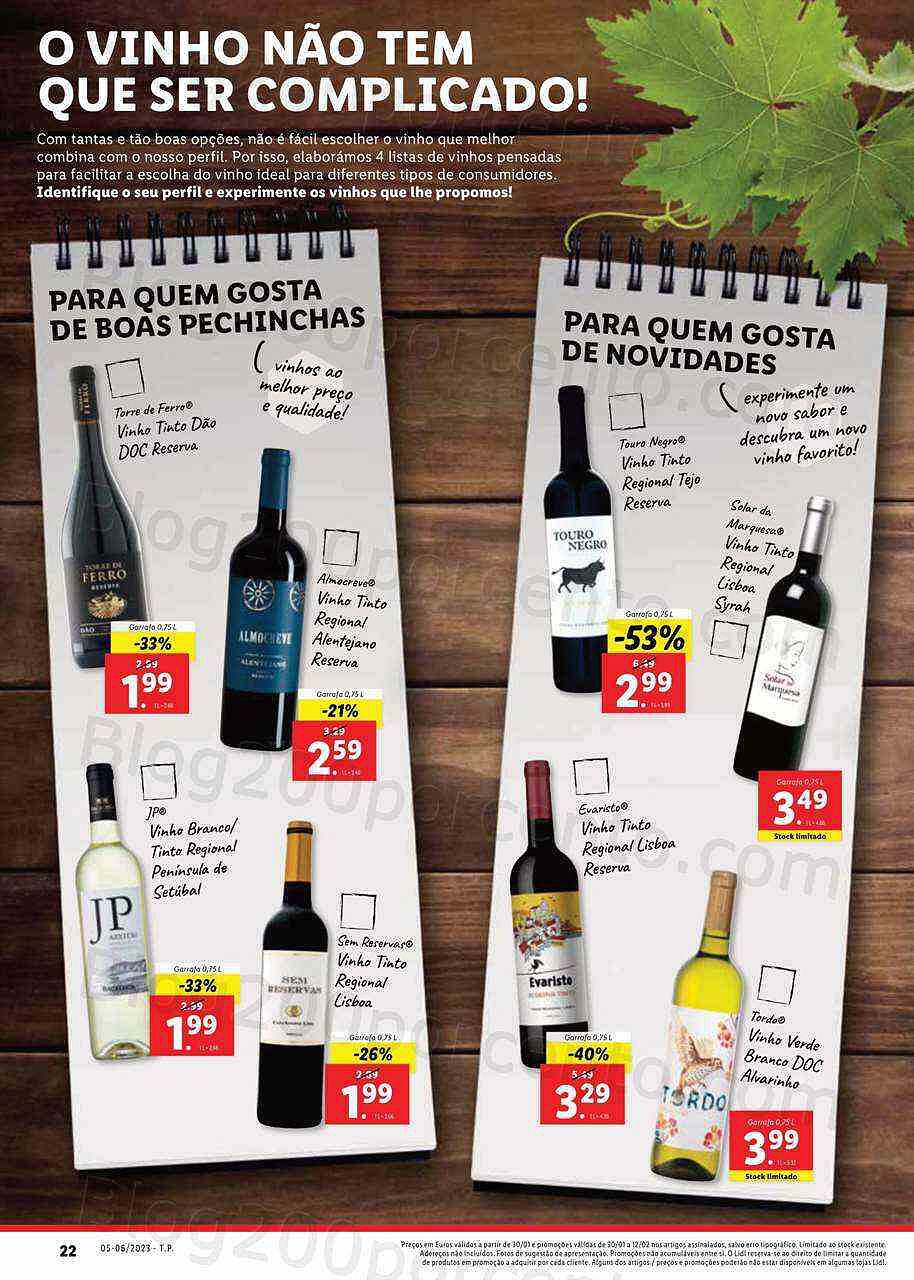 Antevisão Folheto LIDL Feira Queijos, Enchidos e Vinhos Promoções de 30 janeiro a 12 fevereiro