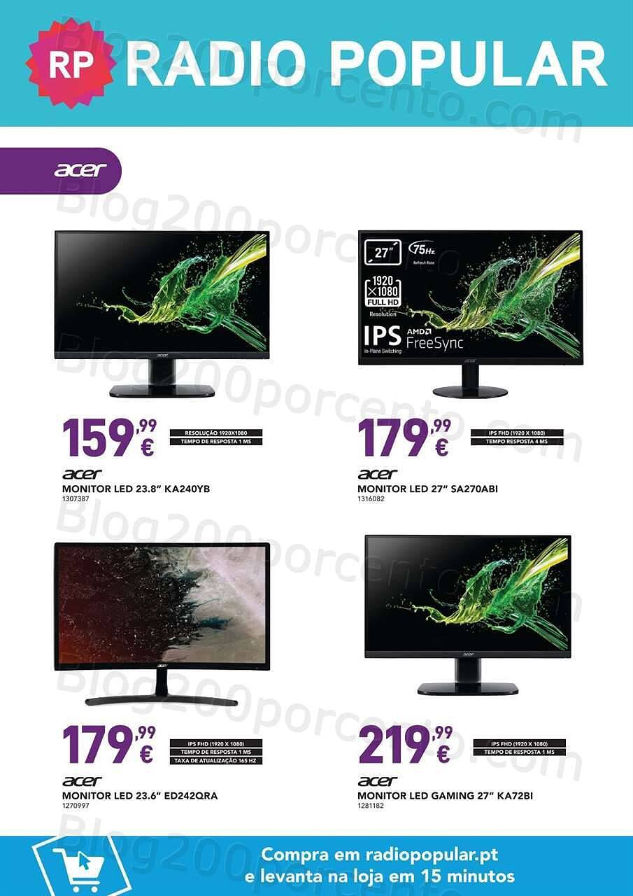 Antevisão Folheto RADIO POPULAR Especial Monitores Promoções até 22 fevereiro