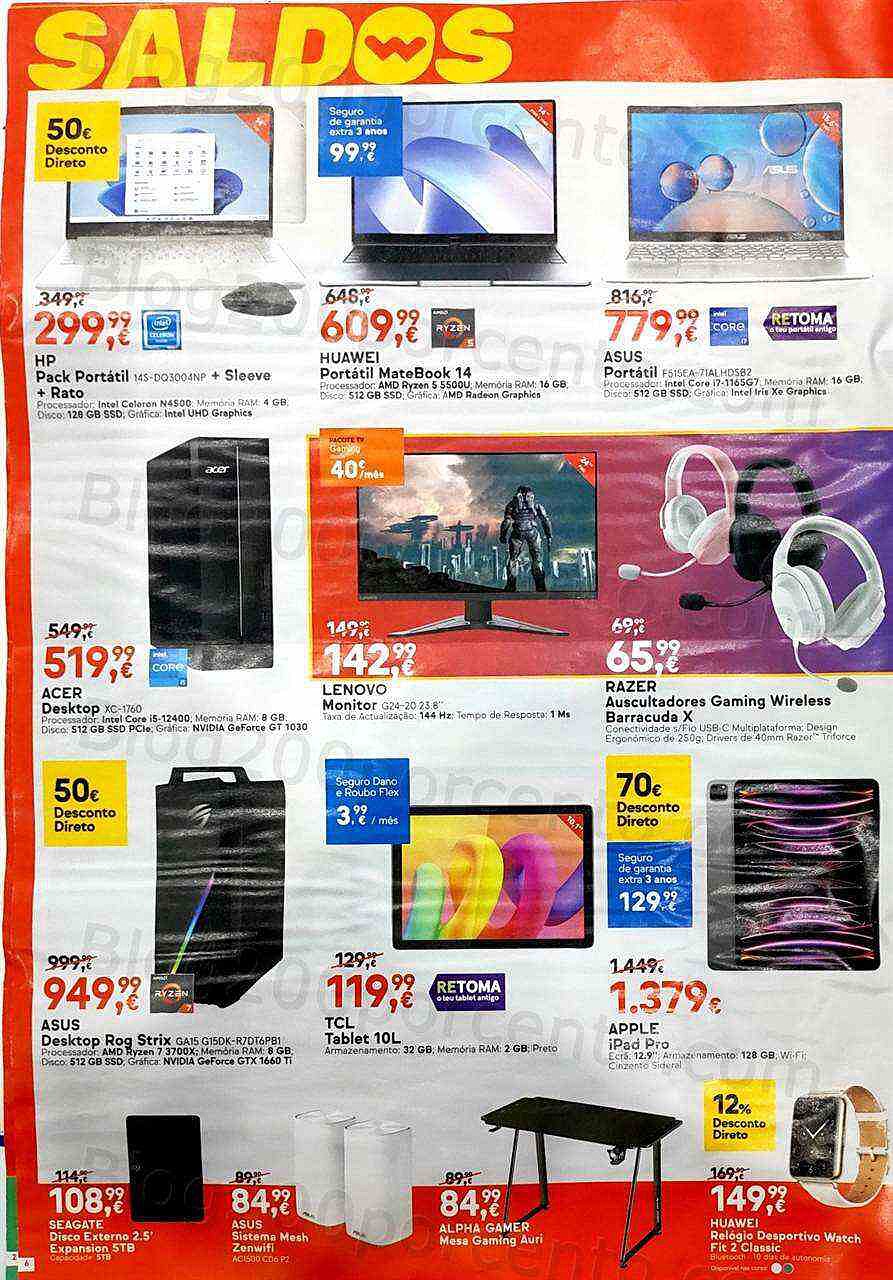 Antevisão Folheto WORTEN Saldos Promoções de 10 a 16 janeiro