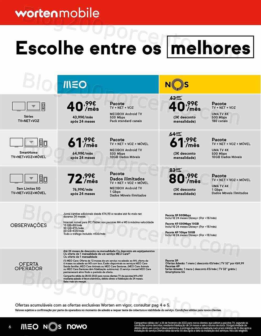 Antevisão Folheto WORTEN Mobile Promoções de 1 a 28 fevereiro