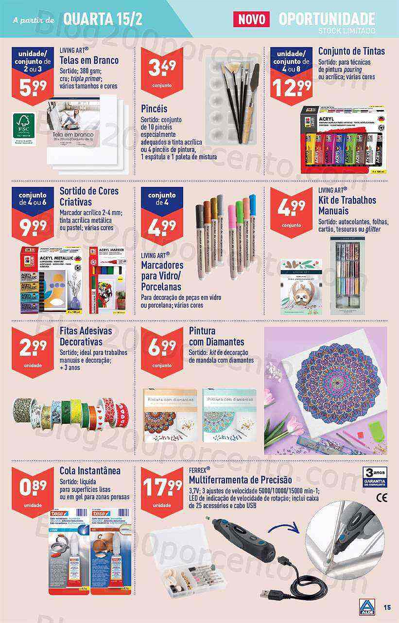 Antevisão Folheto ALDI Bazar Promoções a partir de 15 fevereiro