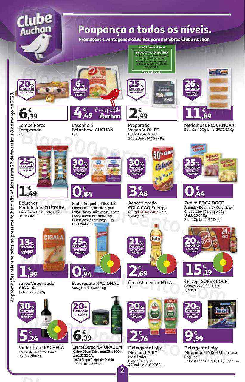 Antevisão Folheto AUCHAN Promoções de 22 fevereiro a 8 março