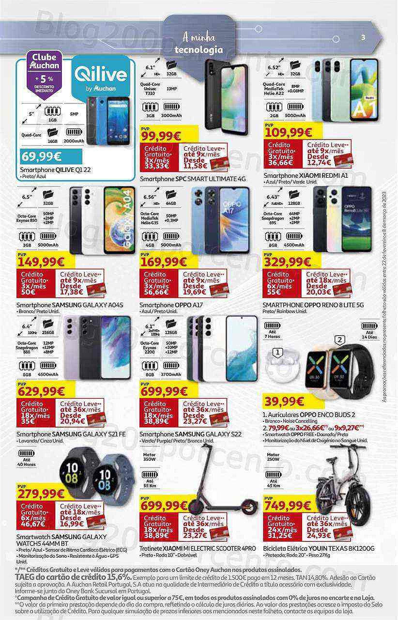 Antevisão Folheto AUCHAN Tecnologia Promoções de 22 fevereiro a 8 março