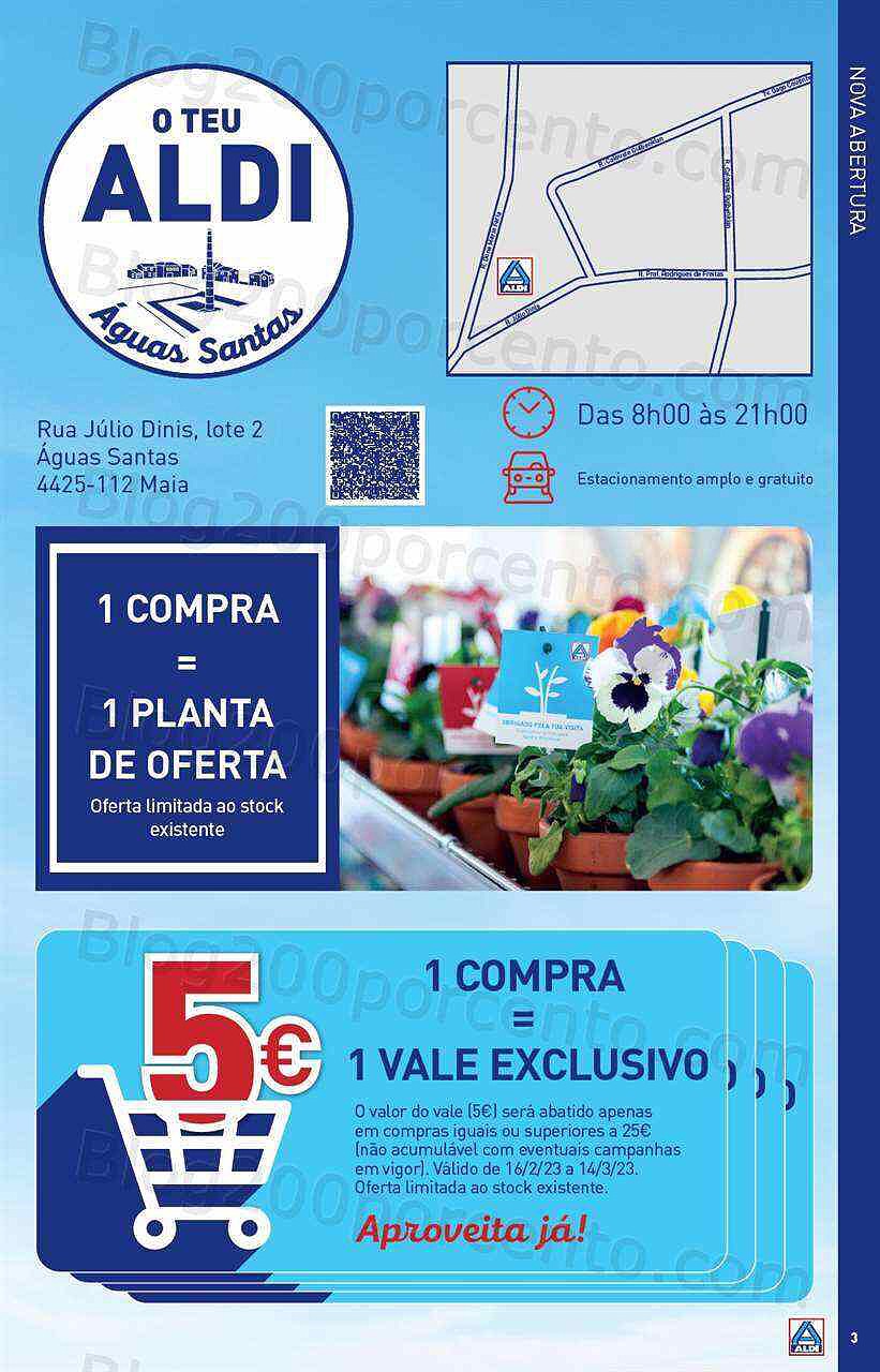 Antevisão Folheto ALDI Saldos de Abertura - Águas Santas - promoções de 15 a 21 fevereiro