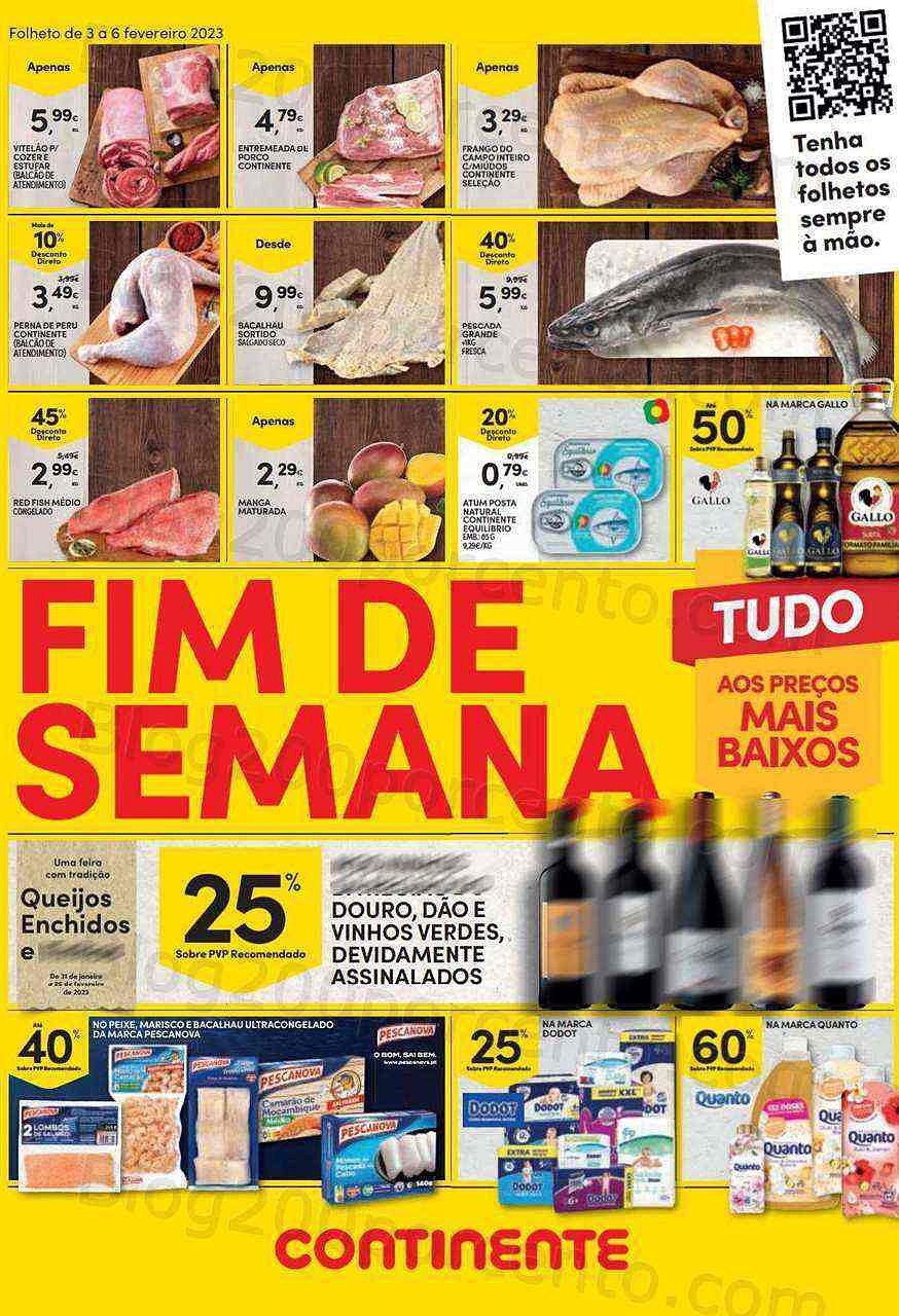 Antevisão Folheto CONTINENTE Promoções Fim de Semana - 3 a 6 fevereiro