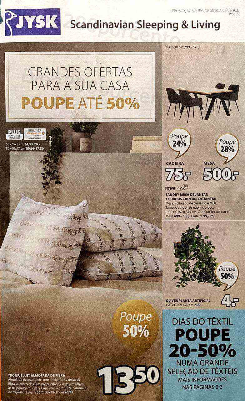 Antevisão Folheto JYSK Promoções de 9 fevereiro a 8 março