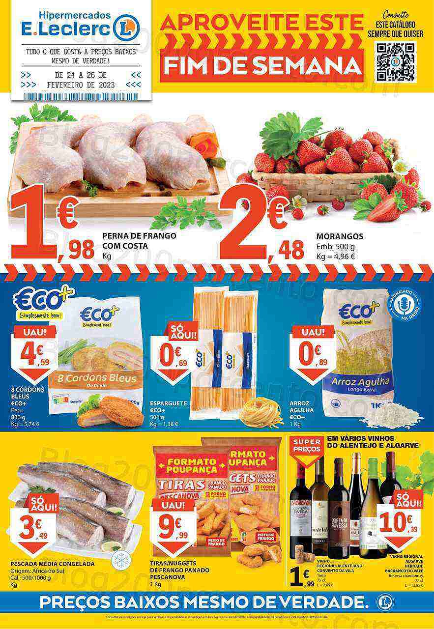 Antevisão Folheto E-LECLERC Promoções Fim de Semana - 24 a 26 fevereiro