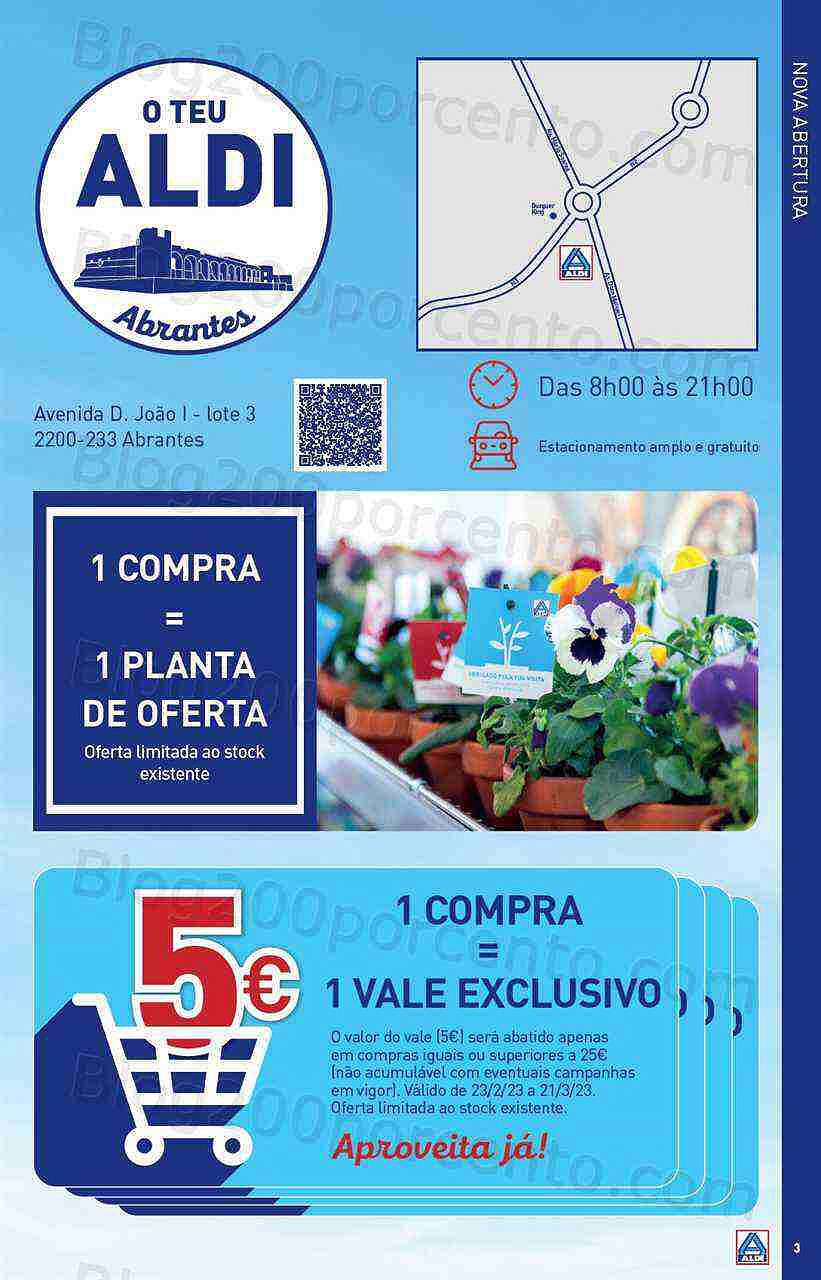 Antevisão Folheto ALDI Aberturas Abrantes Promoções de 22 a 28 fevereiro