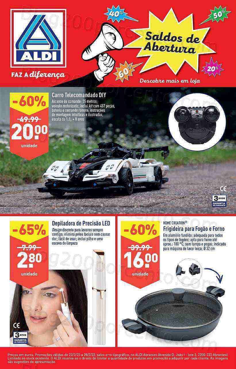 Antevisão Folheto ALDI Aberturas Abrantes Promoções de 22 a 28 fevereiro