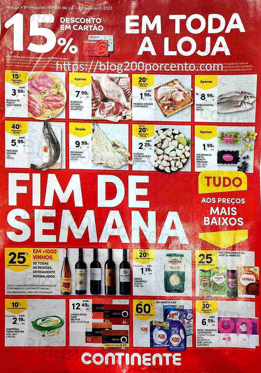 Antevisão Folheto CONTINENTE Promoções Fim de Semana - 24 a 27 fevereiro