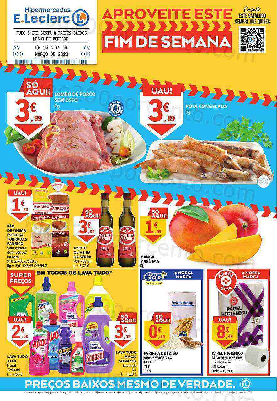 Antevisão Folheto E-LECLERC Promoções Fim de Semana - 10 a 12 março