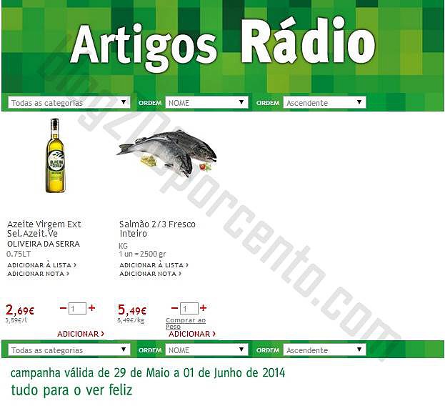 Promoções JUMBO - Artigos Rádio de 29 maio a 1 junho